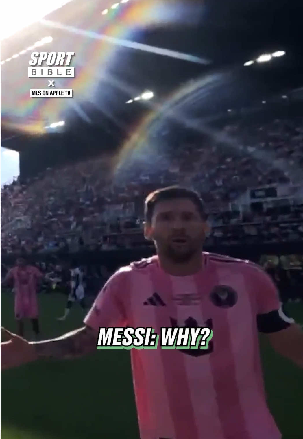 TikTok post by @sportbible for Major League Soccer. Caption reads: Ref Cam is too good ⚽️👏 @Major League Soccer....