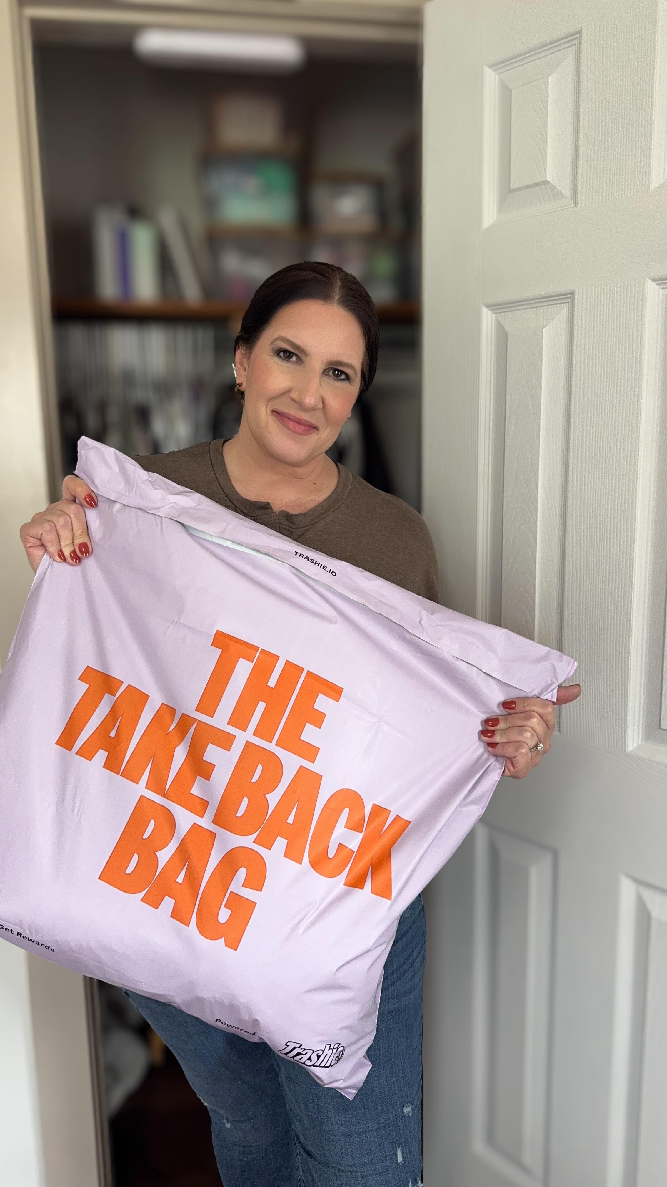 Instagram post by @lifewithjesnicole for Trashie. Caption reads: What do you do with your old clothes and shoes....