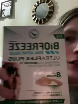 TikTok post by @mari_j_7 for Biofreeze. Caption reads: The Biofreeze Ultraflex Plus Maximum Strength 4%....