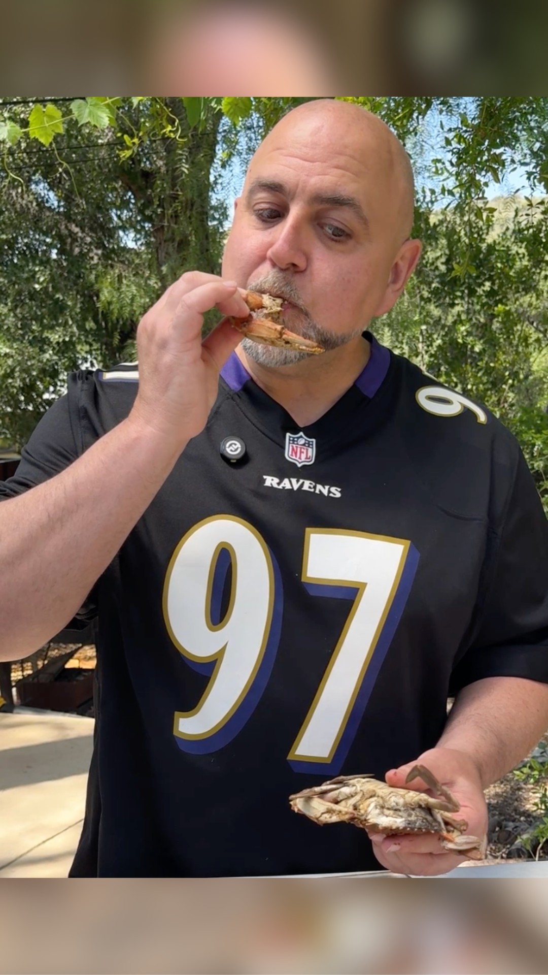 Instagram post by @duffgoldman for Food Network. Caption reads: How to eat crabs like a PRO 👏 Thanks for these....