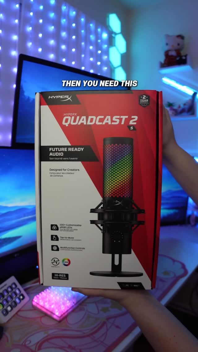 Instagram post by @daneeyelle for HyperX. Caption reads: Content creators! The @hyperx QuadCast 2 S is your....