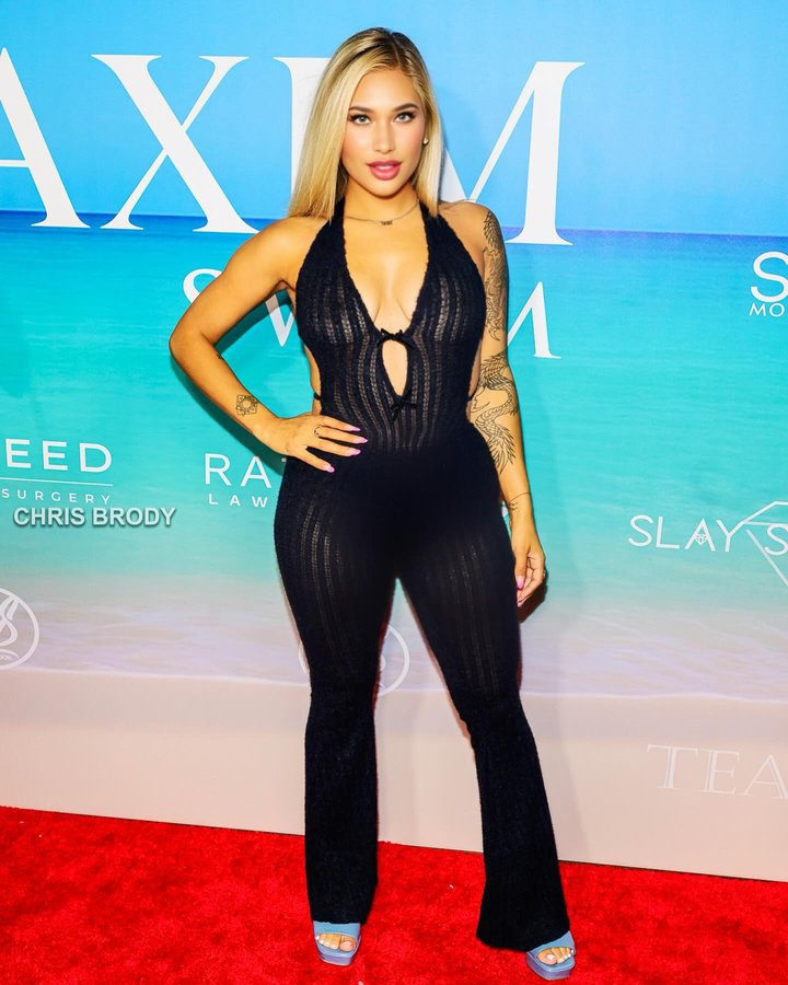 Instagram post by @devina.luxe for MAXIM. Caption reads: @teatro_la @anthonypdirico @berryblyproductions....