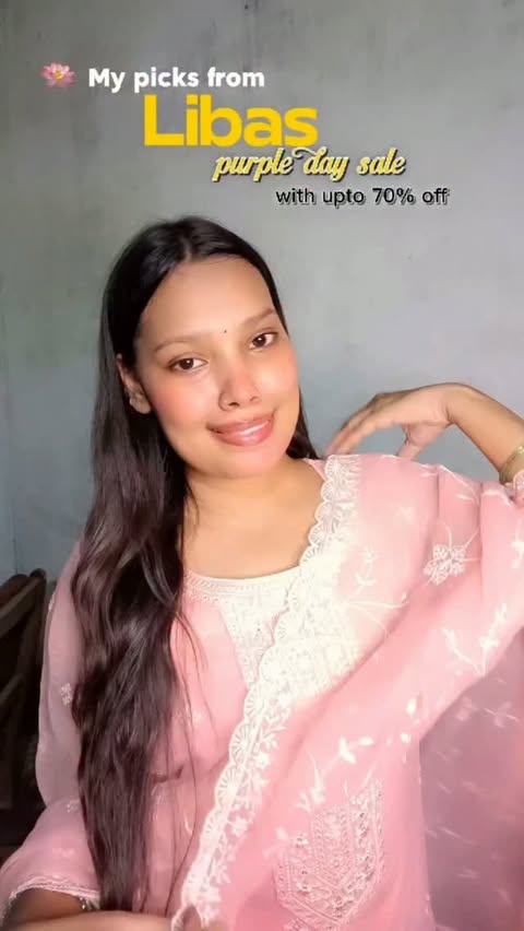 Instagram post by @its__malvika for Libas. Caption reads: Libas Purple Days Sale is Live with Up to 70%....