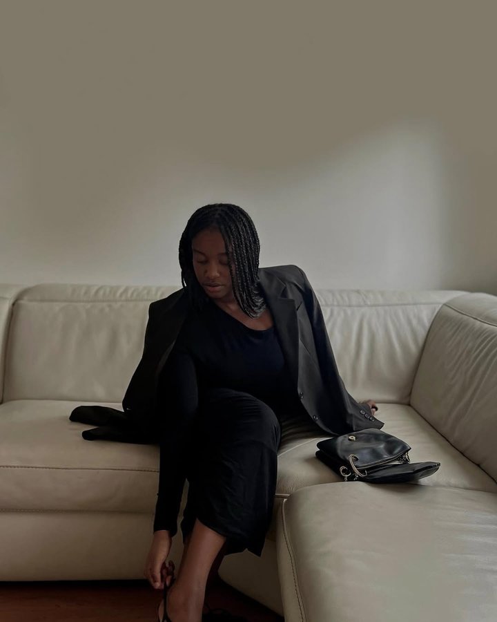 Instagram post by @iamnkirote for Baukjen. Caption reads: Black is such a cheerful colour!🖤
I love the....