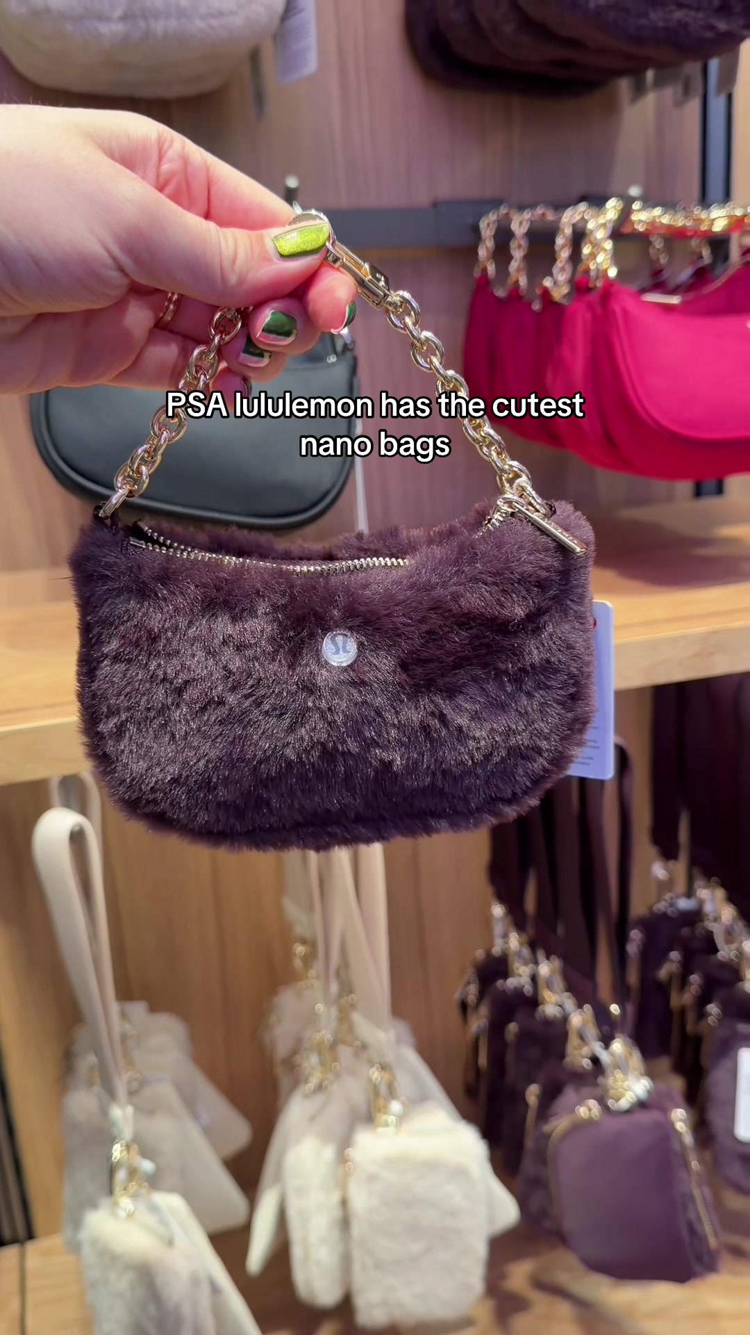 TikTok post by @jkmckay for lululemon. Caption reads: lululemon nano shoulder bags @lululemon [...].