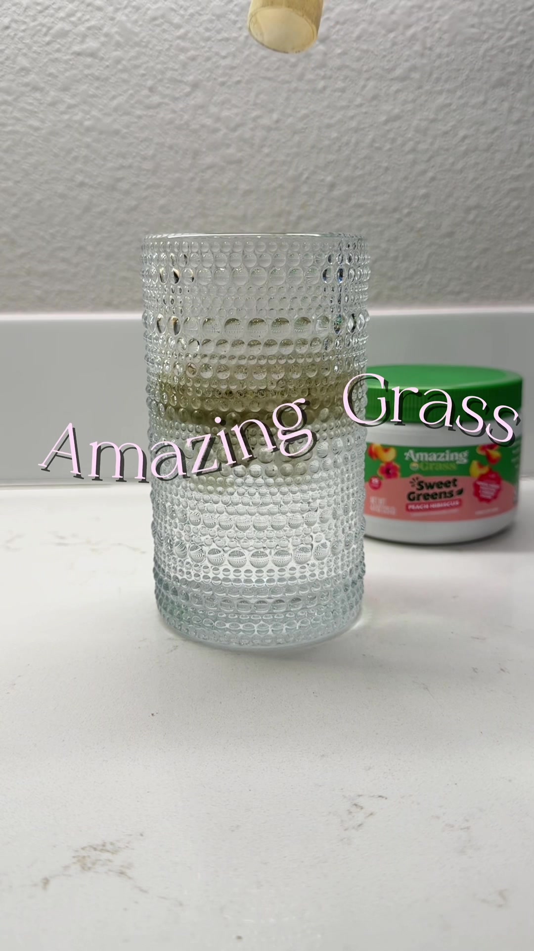 TikTok post by @alexsaplayy for Amazing Grass. Caption reads: [...] Powder Greens On The Market 🥬 @Amazing....