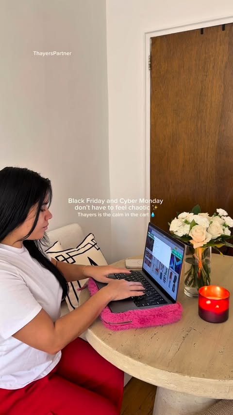 Instagram post by @aniessanavarro for Thayers. Caption reads: Black Friday & Cyber Monday doesn’t have to feel....