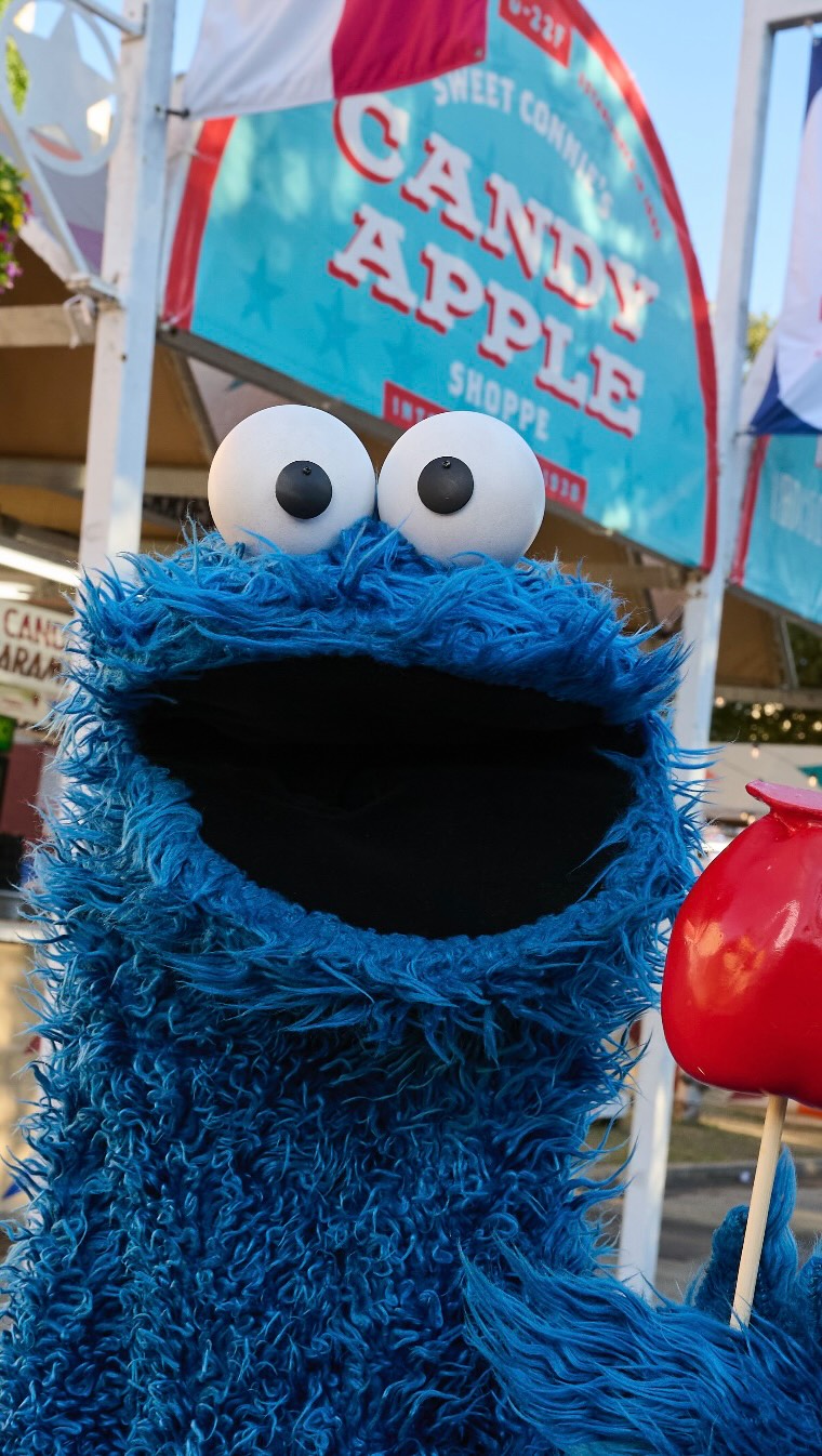 Instagram post by @cookiemonster for Sesame Street. Caption reads: It was love at first bite for @CookieMonster!....