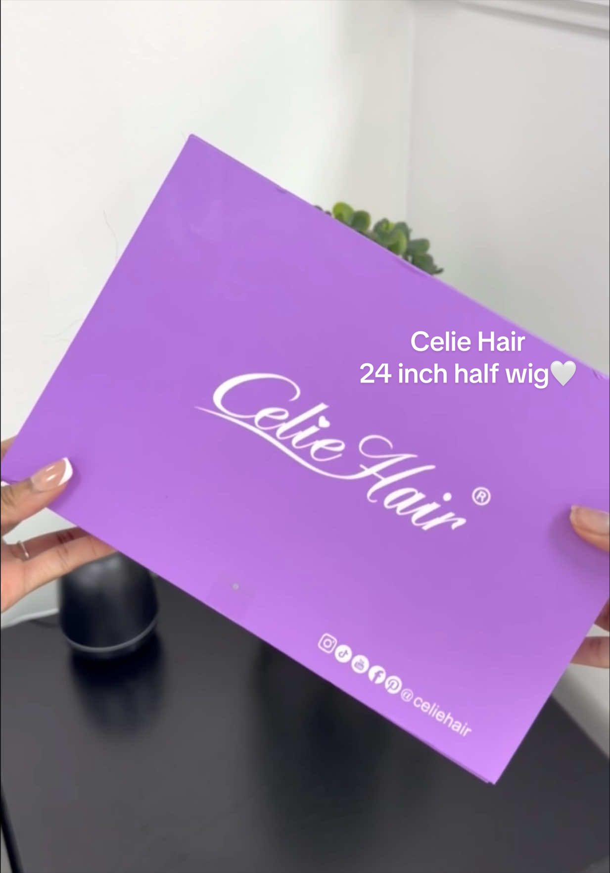 TikTok post by @loloarchivess for Celie Hair. Caption reads: love this half wig🤍 @celiehair @Celie Hair Store....