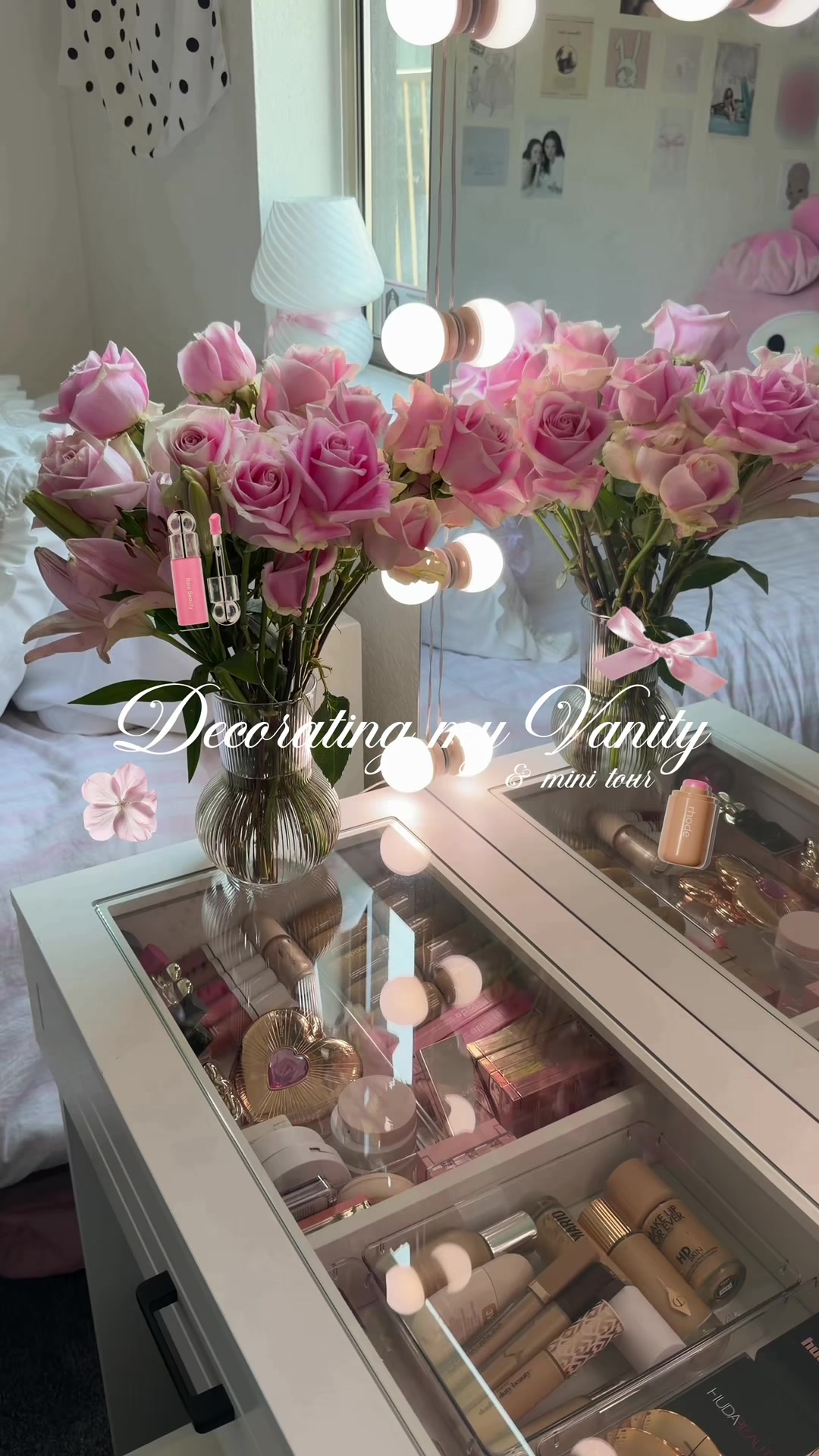 TikTok post by @destinyrochaaa for Vabches. Caption reads: the prettiest vanity ! 🪞🎀 @Vabches #vabches....