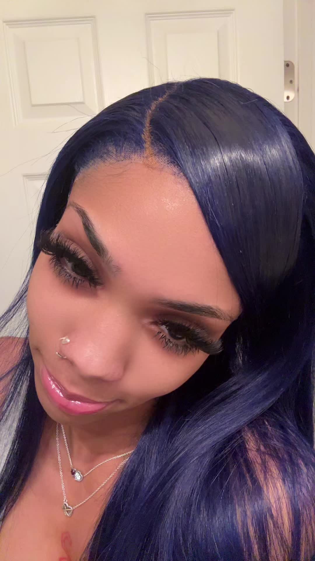 TikTok post by @malanaalajimee2 for Eullair. Caption reads: 💙 🫐 @eullair hair shop @eullair hair .