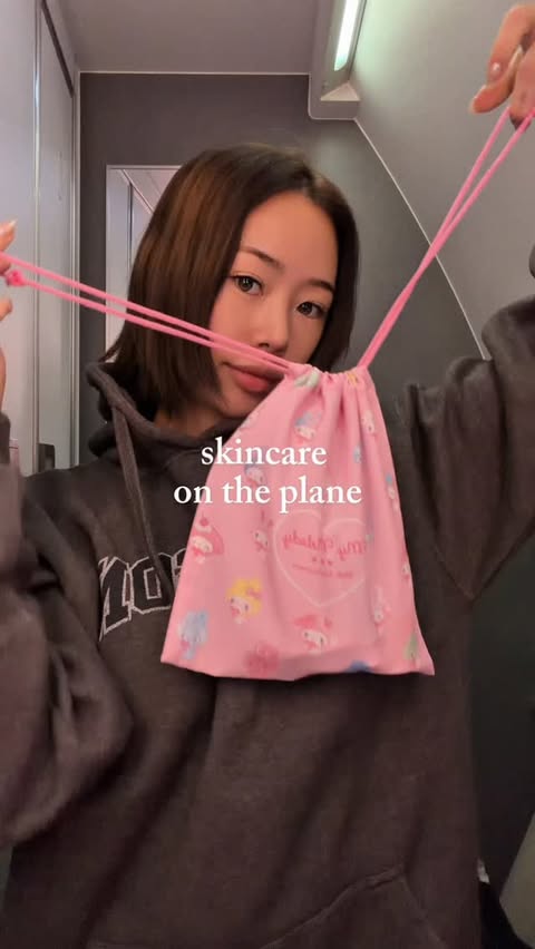 Instagram post by @jamiepark____ for Anua. Caption reads: my in-flight skincare routine #광고 @anua_global....