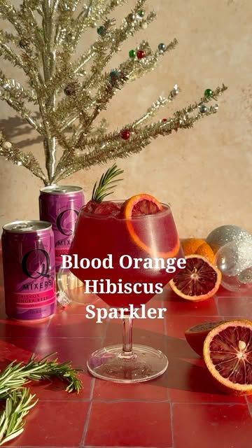 Instagram post by @bevsbybeverly for Q Mixers. Caption reads: ‘Tis the season for festive drinks! This Blood....