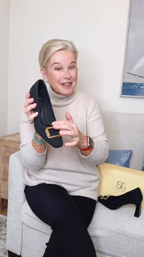 Instagram post by @stylealiveafter55 for Cosyisland. Caption reads: Another great pair of shoes from....