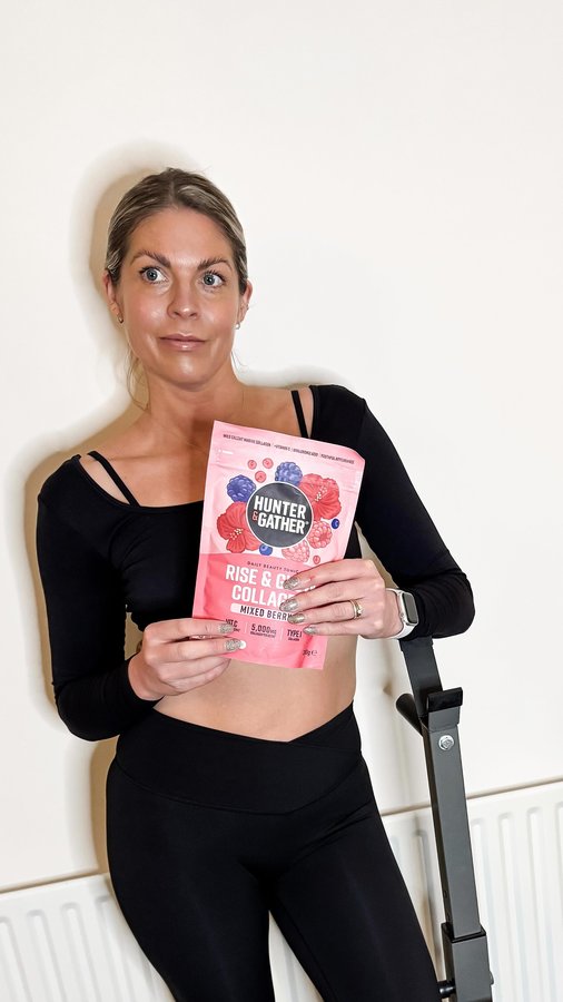 Instagram post by @laurenvdp for Hunter & Gather. Caption reads: 🍓 r i s e &  g l o w 🍓
 
AD | I’ll let you into....