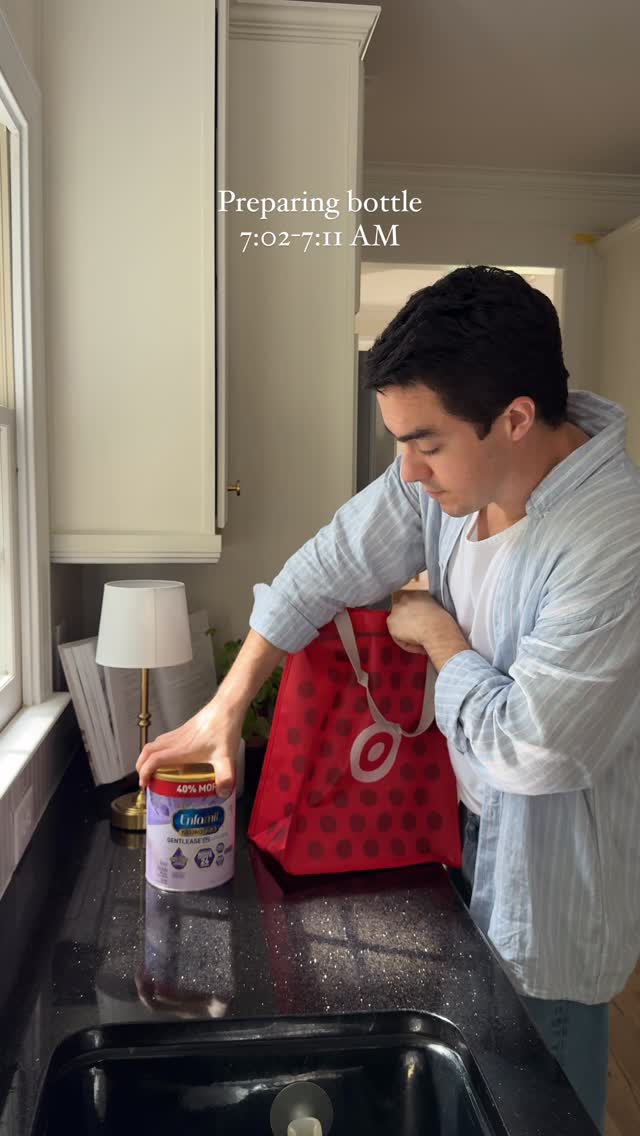 Instagram post by @dadmakesmagic for Enfamil. Caption reads: #AD Saturday morning - woke up the boys and gave....