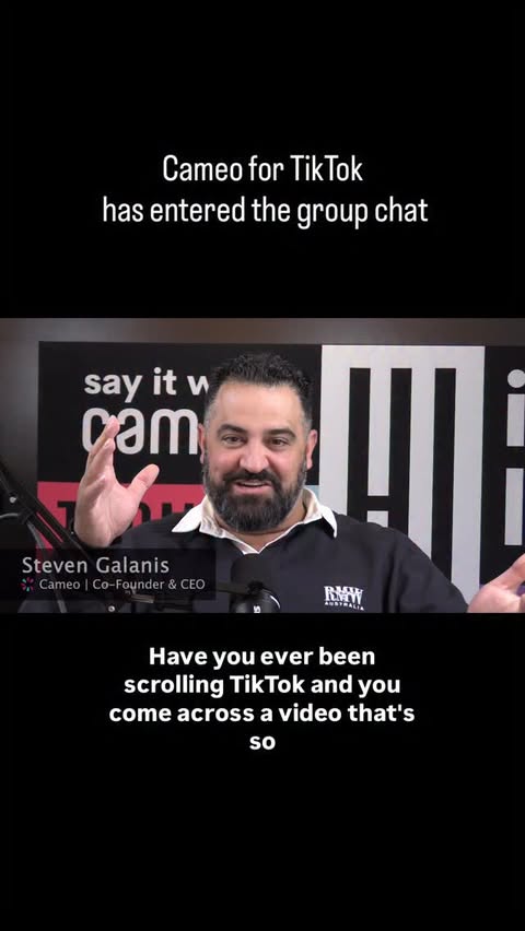 Instagram post by @martinblencowe for Cameo. Caption reads: Cameo for TikTok is live! This new partnership....
