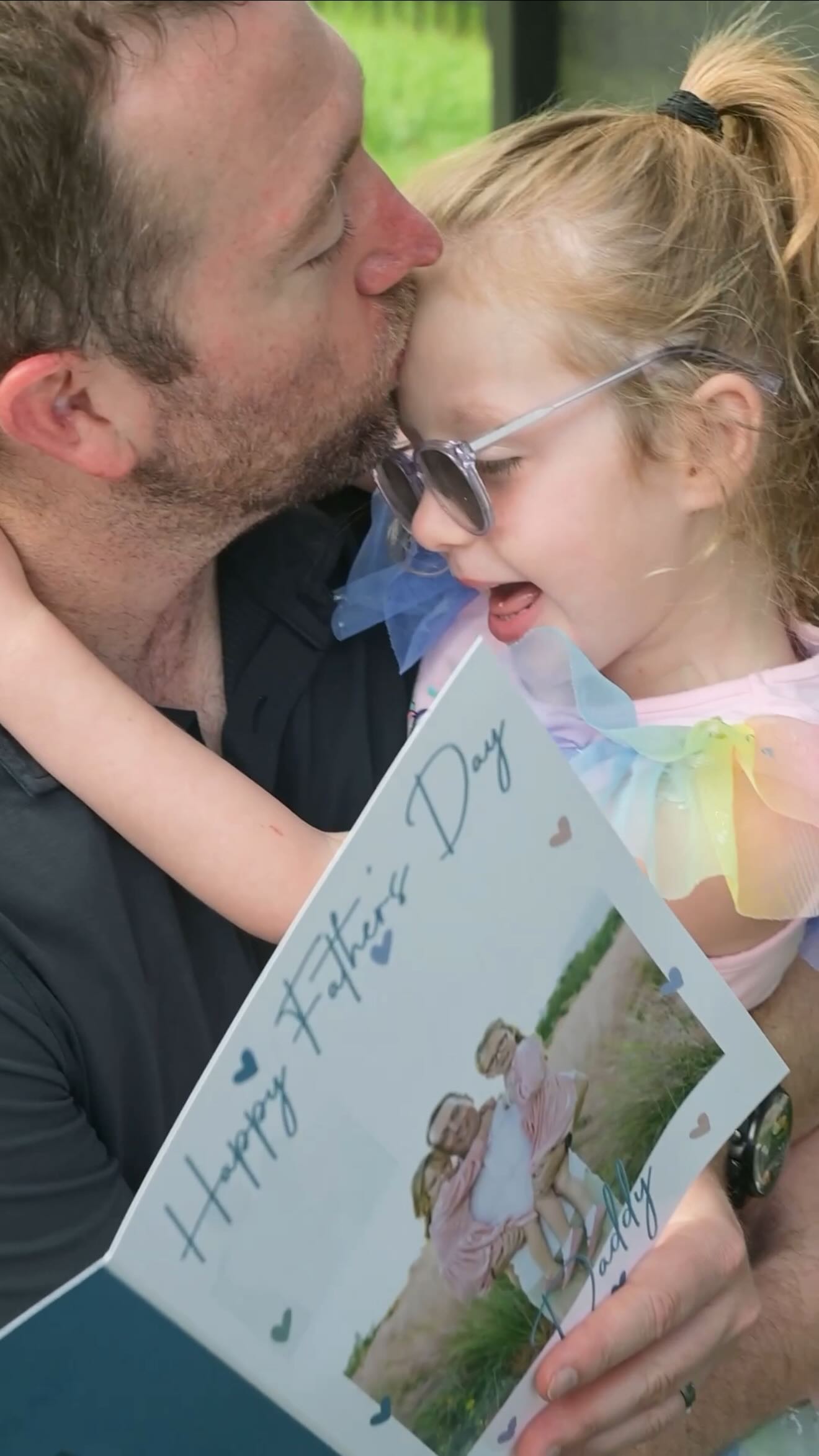 Instagram post by @ansleysadventures for Moonpig. Caption reads: #ad When your dad is a amazing, he deserves....