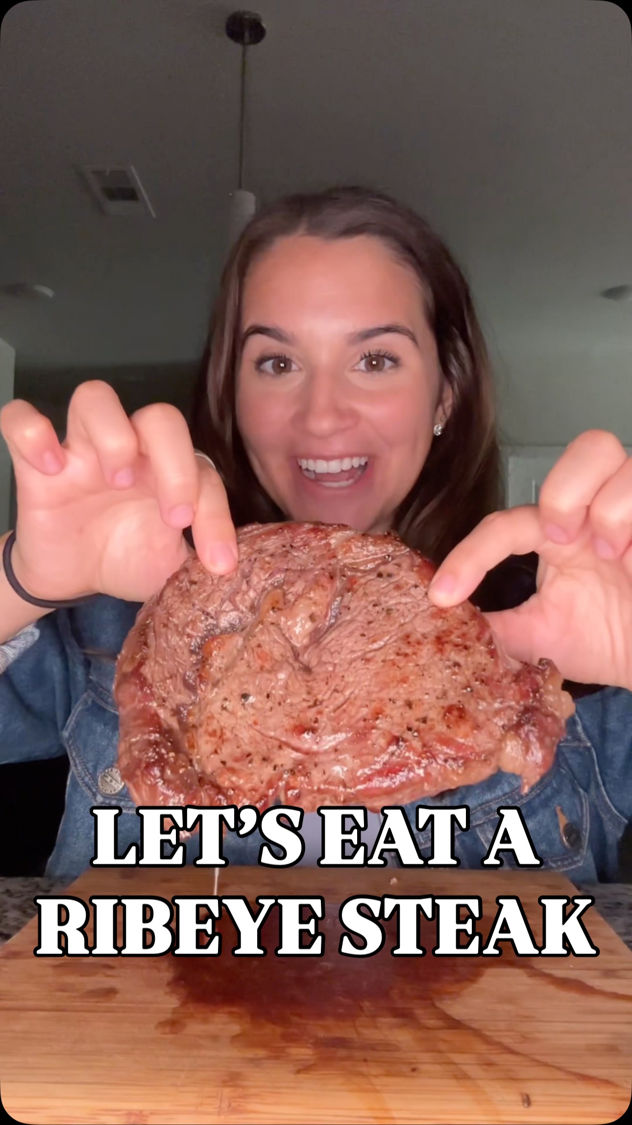 Instagram post by @gracekellyanneats for ButcherBox. Caption reads: Ribeyes are my FAV 😍🤌🏼 @butcher_box #steak....