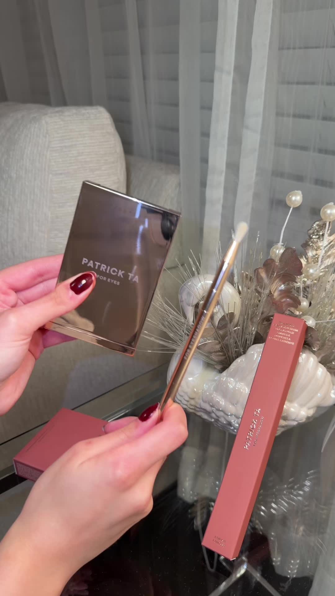 TikTok post by @psychictexas for Patrick Ta. Caption reads: [...] dual ended eyeshadow brush @@Patrick Ta....