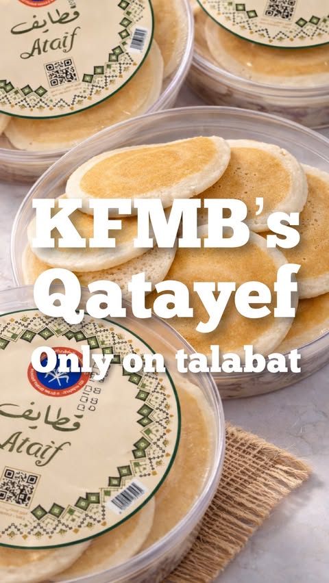 Instagram post by @_epiceats_ for talabat. Caption reads: [...] Qatayef, available at KFMB only on talabat!....