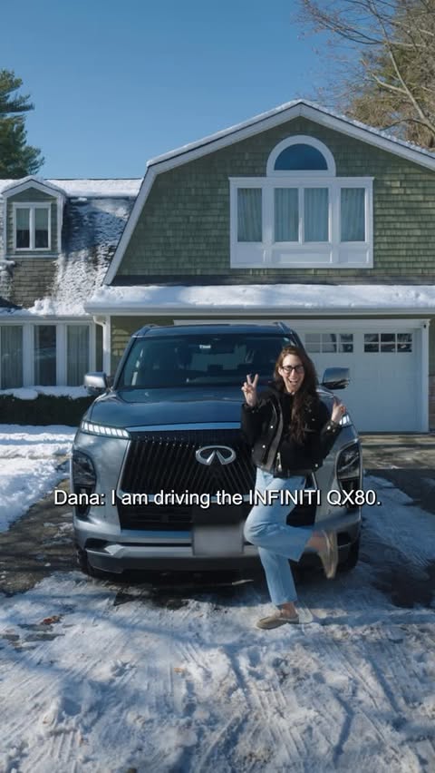 Instagram post by @itsdanapollack for INFINITI. Caption reads: [...] app that is *actually* useful? The....