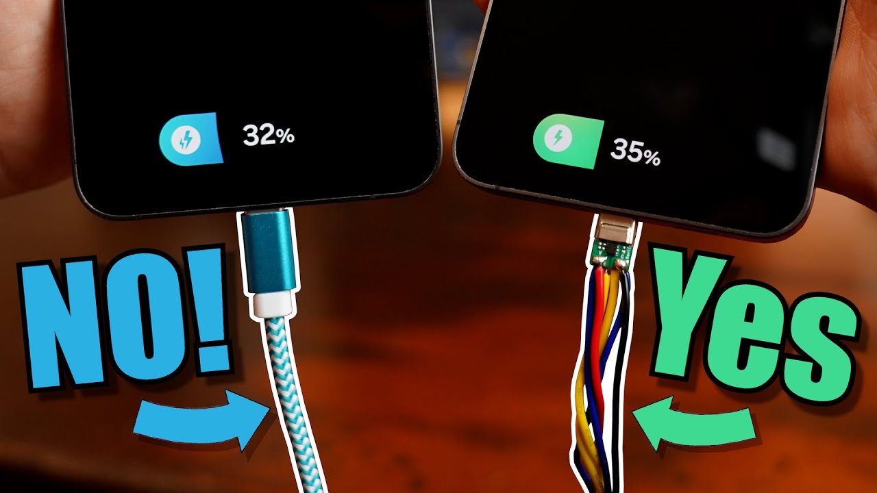YouTube post by @greatscottlab for JLCPCB. Caption reads: Your USB-C Cable STILL Sucks — I Built a Better....