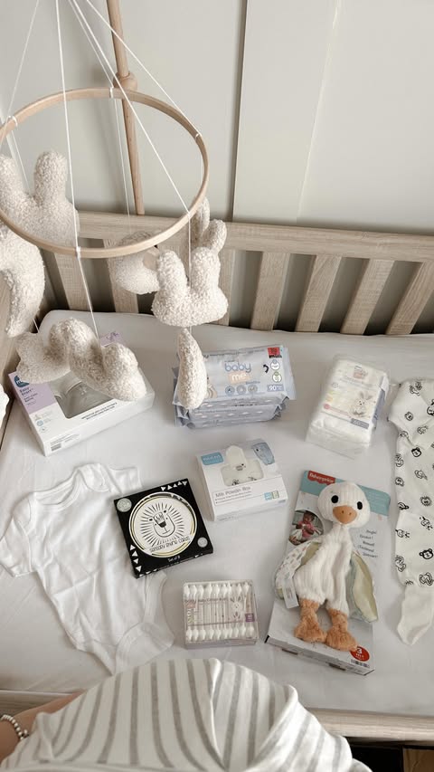 Instagram post by an influencer for ebebek UK. Caption reads: Baby essentials with @ebebek.uk 🩵🧡 @ebebek.uk....