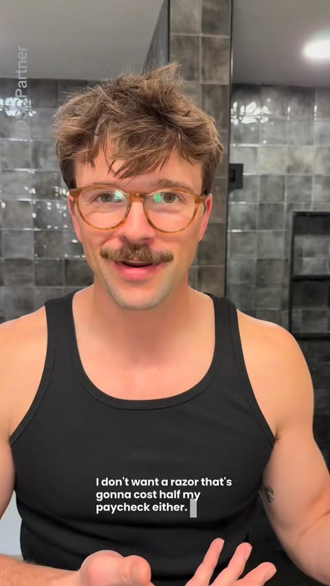 Instagram post by @bscottpittman for Dollar Shave Club. Caption reads: [...] BS, but it’s not touching my face....