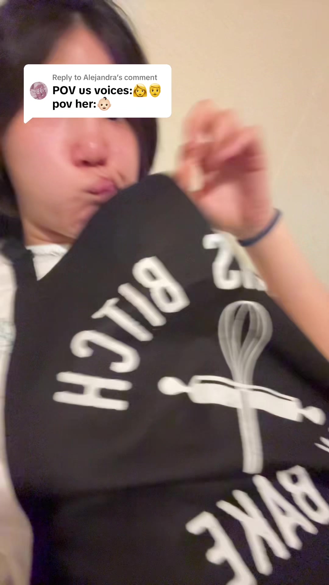 TikTok post by @hannahmao50 for Crazy Dog TShirts. Caption reads: Replying to @Alejandra team baby!!! @Crazy Dog....