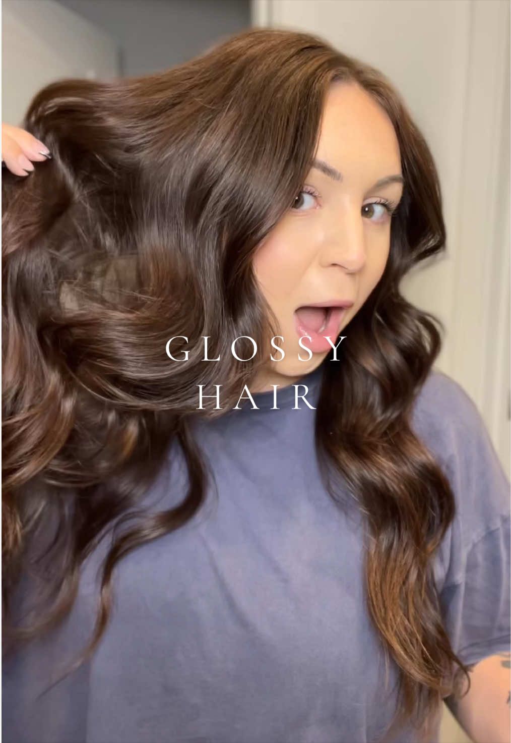 TikTok post by @tylergwen for LolaVie. Caption reads: @LolaVie glossing detangler + @CURLYSHYLL silky....