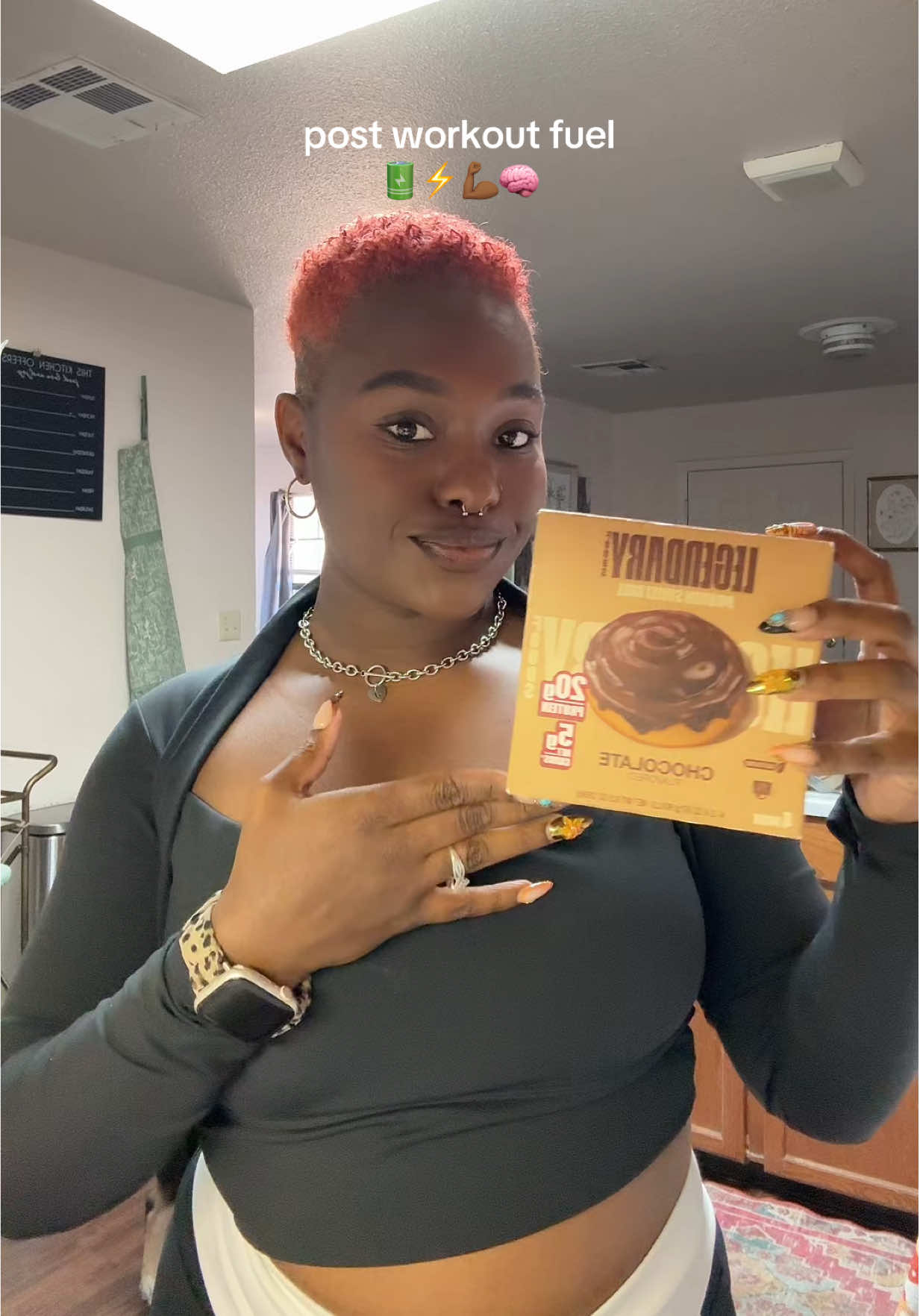 TikTok post by @heyyimche for Legendary Foods. Caption reads: The best breakfast/ post workout meal ⚡️....