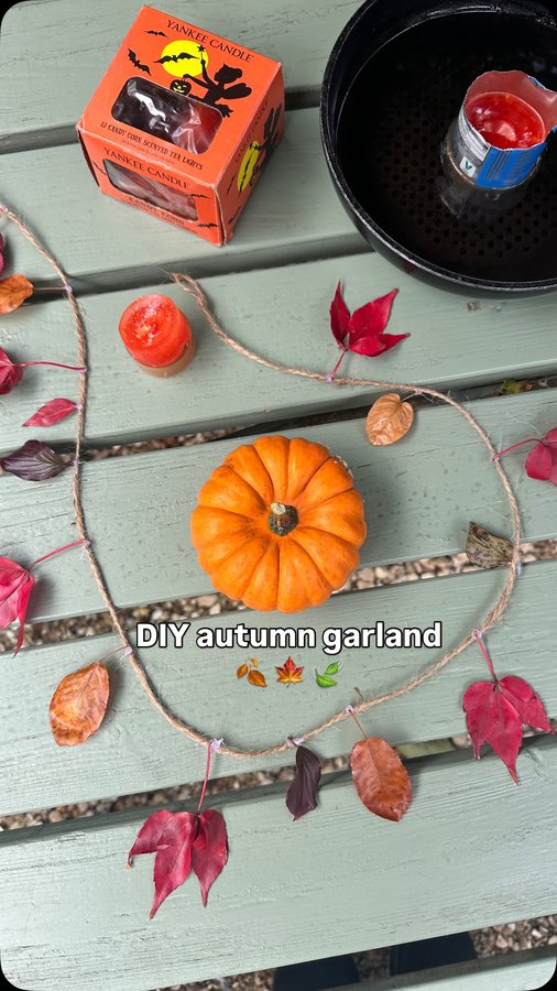 Instagram post by @mistercarrington for Yankee Candle. Caption reads: A quick & easy autumn craft DIY from this week’s....