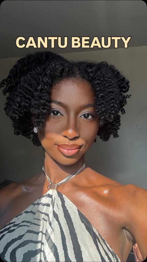 Instagram post by @naturally.nish for Cantu Beauty. Caption reads: [...] it all, my curls held on! I used the....