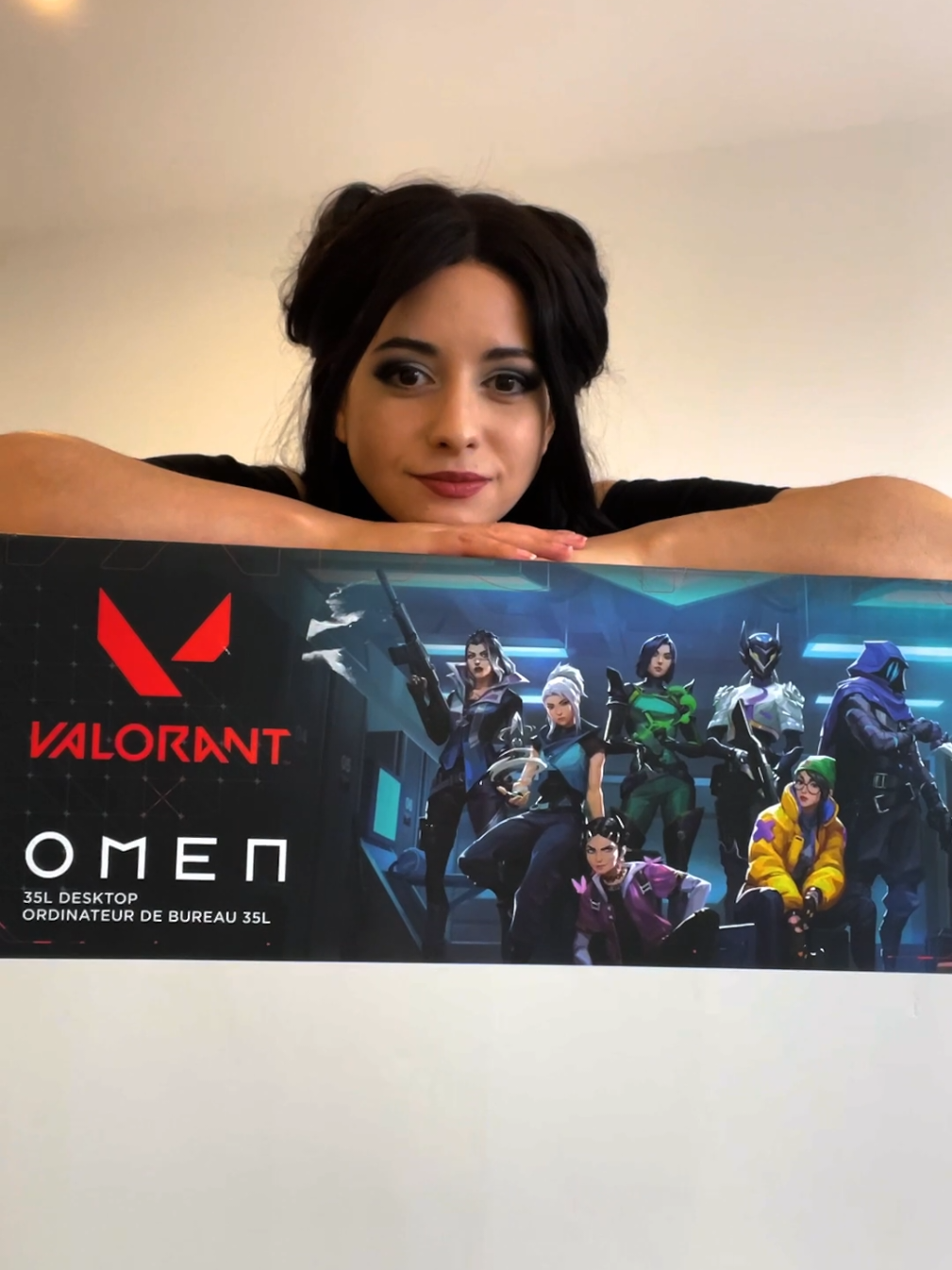 TikTok post by @sweet_anita_official for Riot Games. Caption reads: Huge thanks to @OMEN UK  and @Intel Gaming for....