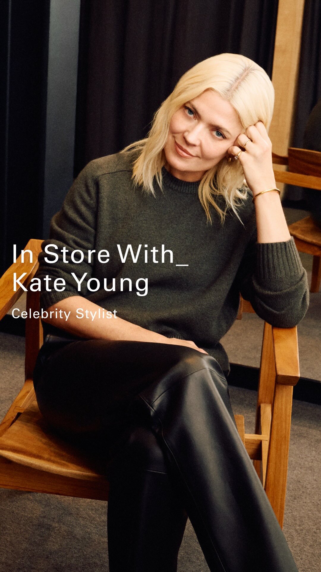 Instagram post by @kateyoung for Theory. Caption reads: Discover our fall collection and Meatpacking....