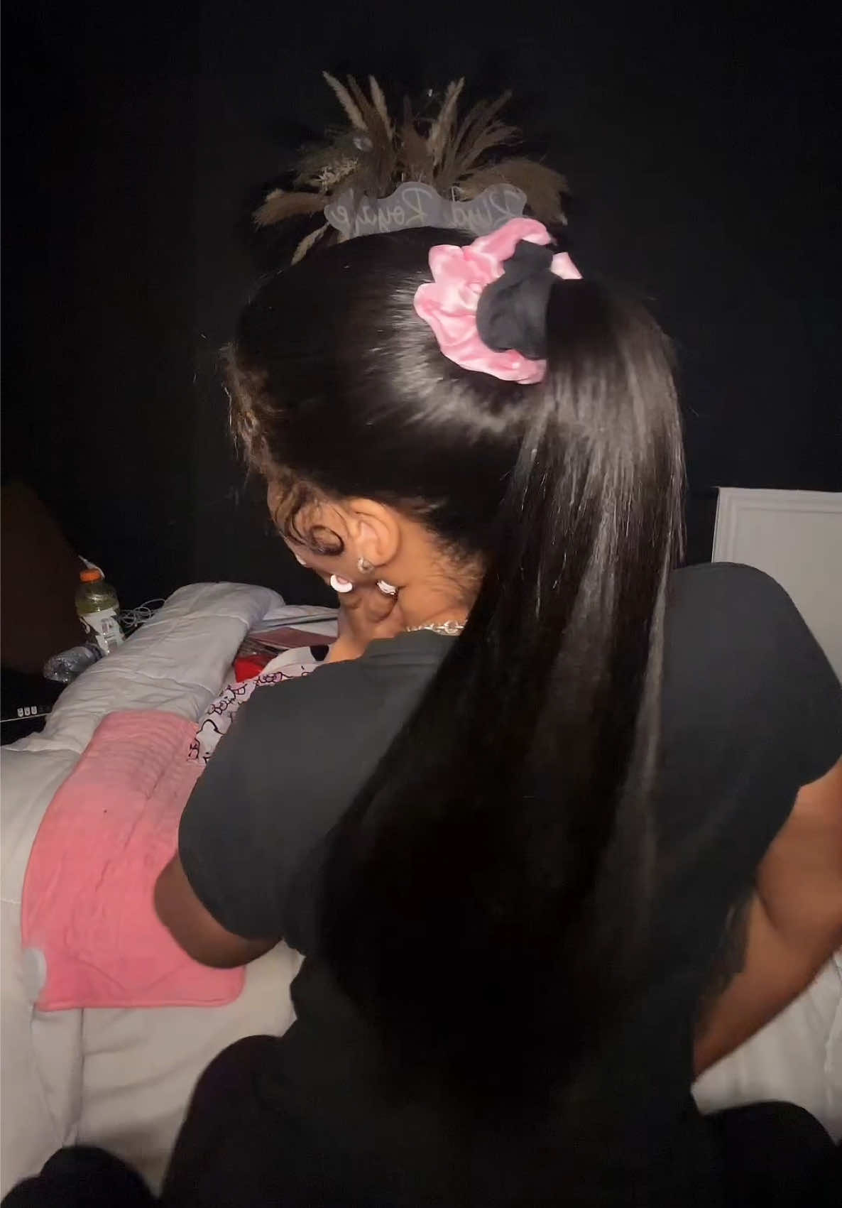 TikTok post by @x.sxrii for Mscoco Hair. Caption reads: [...] straight clip-ins blended right in @Mscoco....
