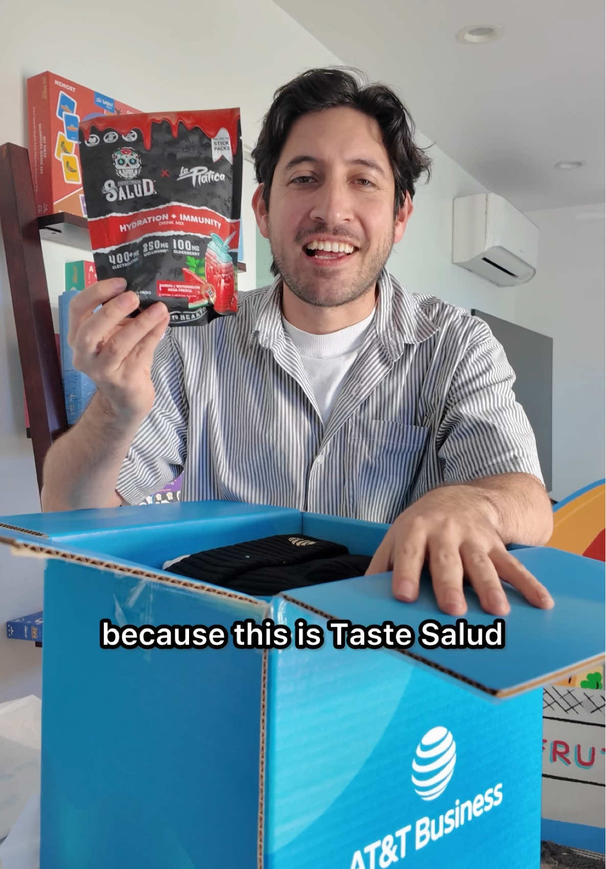 TikTok post by @millennialloteria for Taste Salud. Caption reads: Is this the best gift exchange ever? Huge thanks....