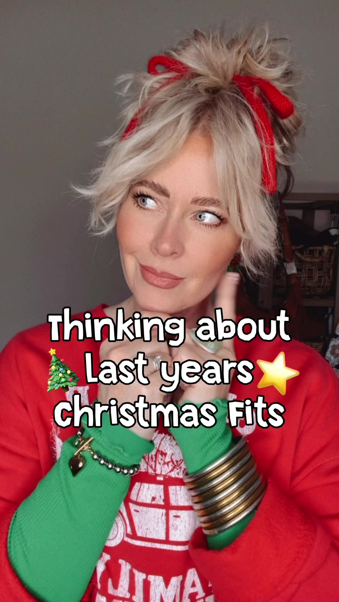 TikTok post by @m.mauldin for LTK. Caption reads: Last years Christmas fits! 🥰♥️🎄 I linked what I....