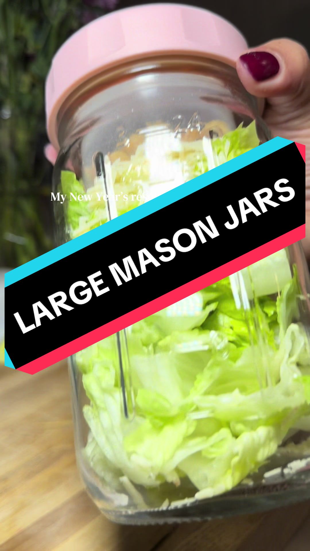 TikTok post by @rubyrubes38 for Soligt. Caption reads: @Soligt official #masonjar #masonjars #salad [...].