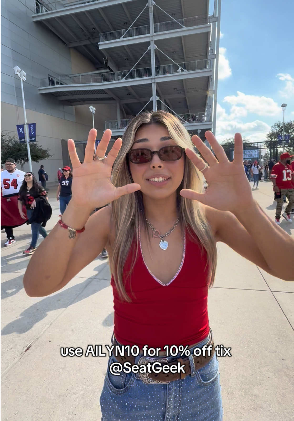 TikTok post by @ailyngarzaaa for SeatGeek. Caption reads: This was such a good game 😭 use AILYN10 for 10%....
