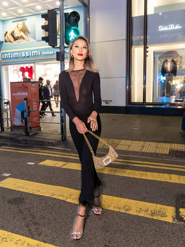 Instagram post by @jessieli for Intimissimi. Caption reads: Quiet luxury, loud holiday spirit in @intimissimi.....