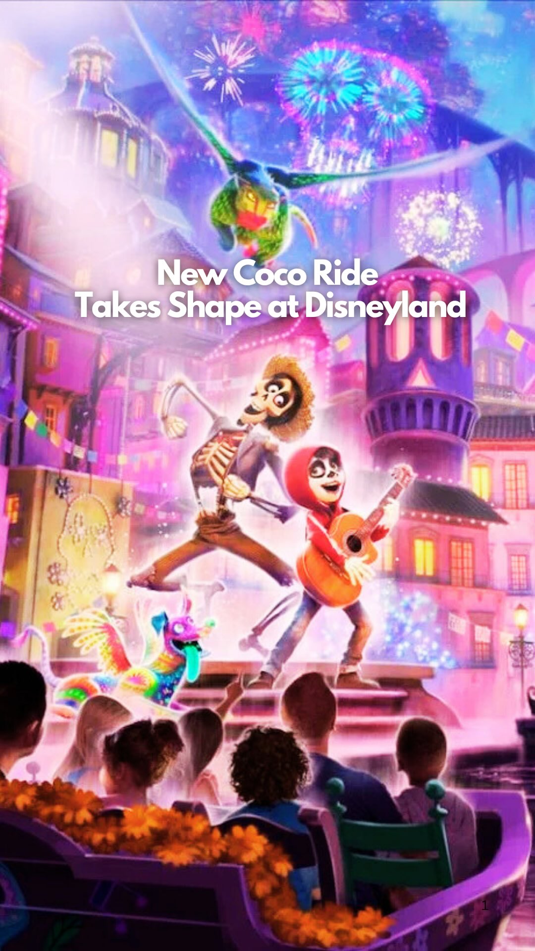 Instagram post by @mickeyvisit for Visit Anaheim. Caption reads: 🚨🚧Disneyland just hit a milestone on its new....