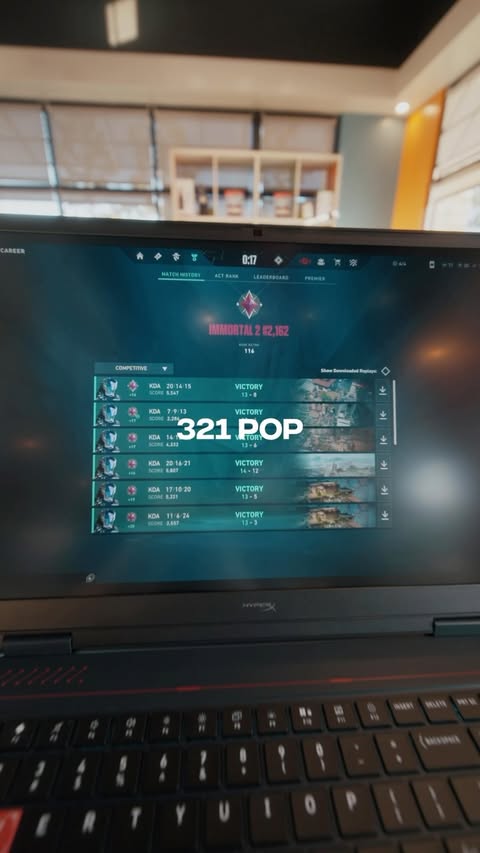 Instagram post by @kjtodo for HyperX. Caption reads: 321 popping people in public w/ the HyperX OMEN 16....