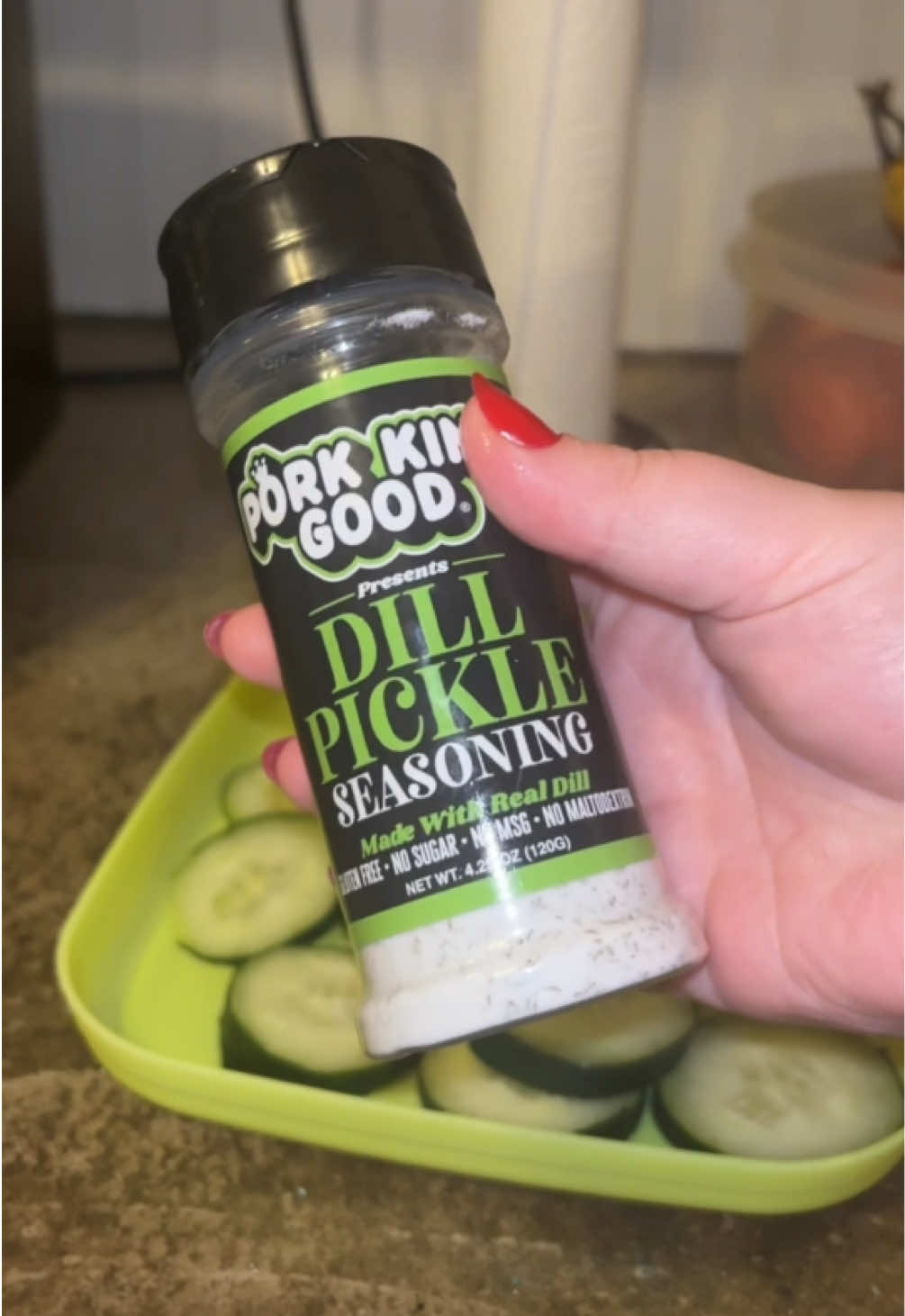 TikTok post by @n.caila for Pork King Good. Caption reads: Good for popcorn, fried chicken, veggies, dips and....