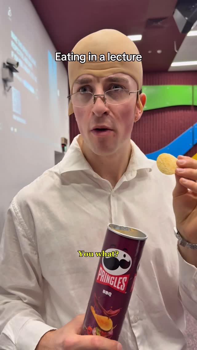 Instagram post by @beaucarrigg for Pringles. Caption reads: Don’t get caught in class eating... UNLESS it’s....