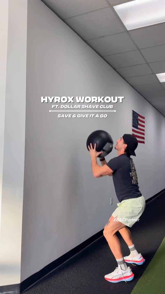 Instagram post by @matt_zelaya for Dollar Shave Club. Caption reads: HYROX workout with a side of @dollarshaveclub Save....