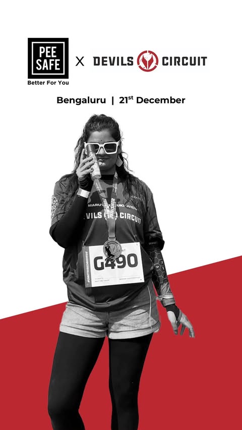 Instagram post by @explore_with_vish_ for Pee Safe. Caption reads: Stepped out of my comfort zone @devilscircuit....