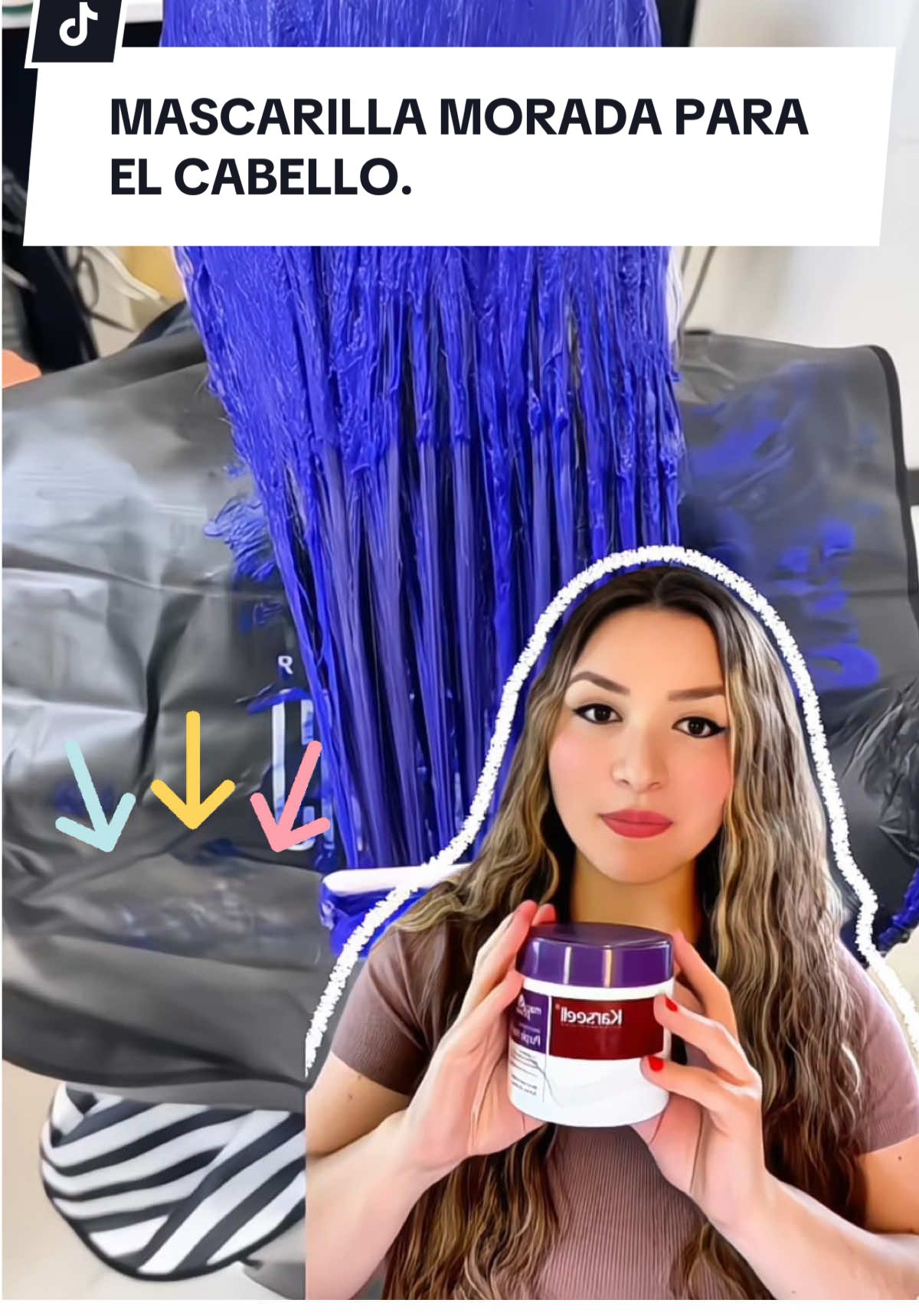 TikTok post by @isamarin_ugc for Karseell Official. Caption reads: [...] Latón. Karseell purple hair mask. @Karseell....