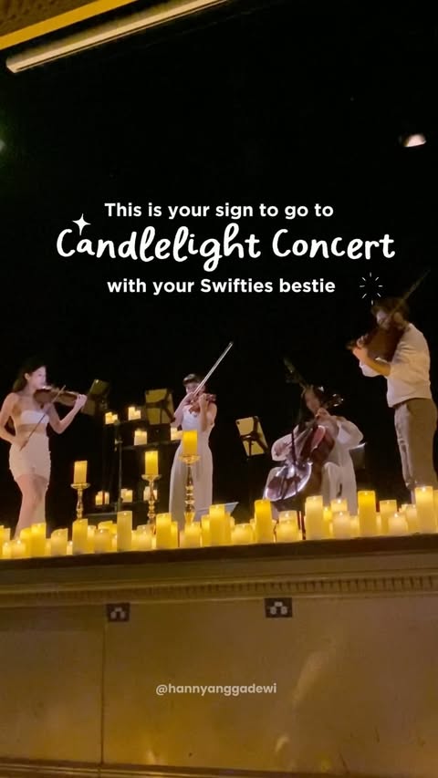 Instagram post by @hannyanggadewi for Candlelight Concerts by Fever. Caption reads: What a night to remember✨ Dan kamu harus tau kalo....